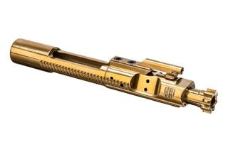 Gold-polished AR-15 bolt carrier group.